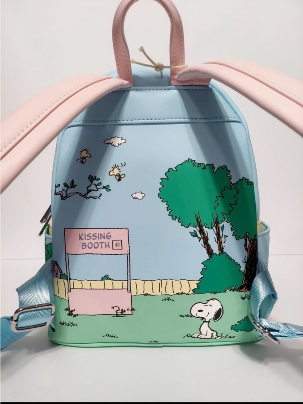 Loungefly Peanuts Mini Backpack - Pink, Light Blue & Mint - Picture 2 of 6